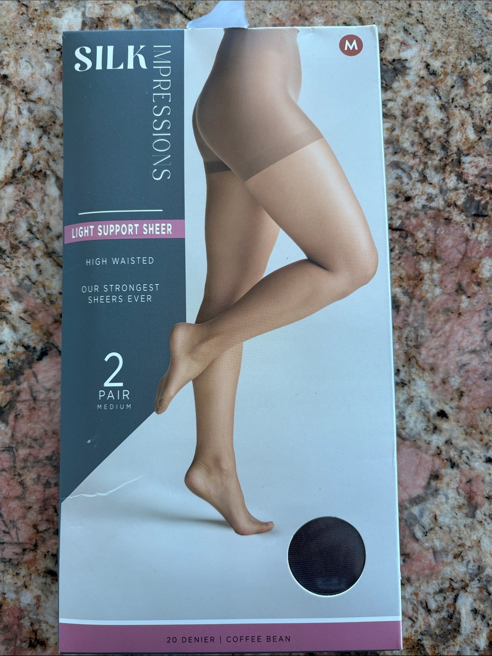 Impressions Sheer Light Support High-Waisted Tights - Coffee Bean